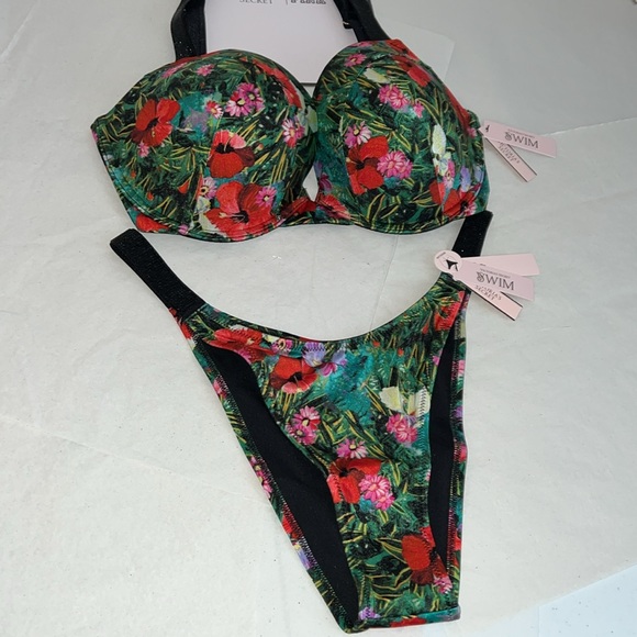 2pcs 36DD & L Victoria’s Secret Swim Push Up Top & Barzilian Bikini Bottom - Picture 8 of 16